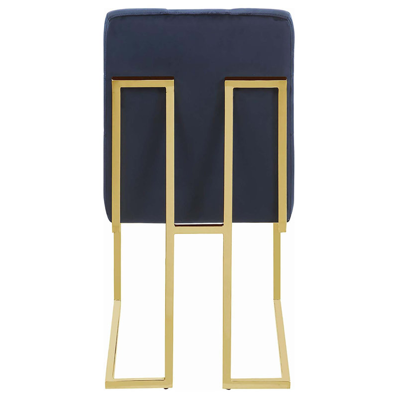 Chaise rembourrée capitonnée (ensemble de 2), Doré
