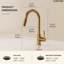 Ensemble de robinet de cuisine double - robinet rétractable et robinet à eau par osmose inversée pour évier de cuisine-131365778
