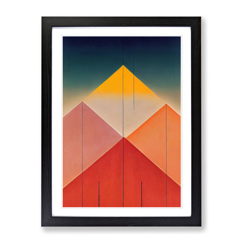 Simple Pyramid Art - Single Picture Frame Print, Black, 64cm H x 46cm W x 2cm D