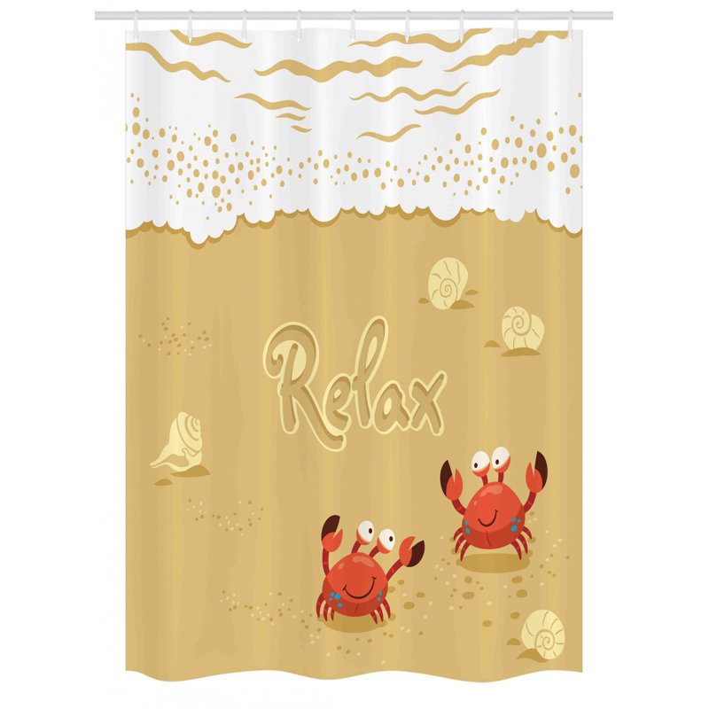 Rideau de douche simple et crochets crabes stalls, H 78 po x l 54 po