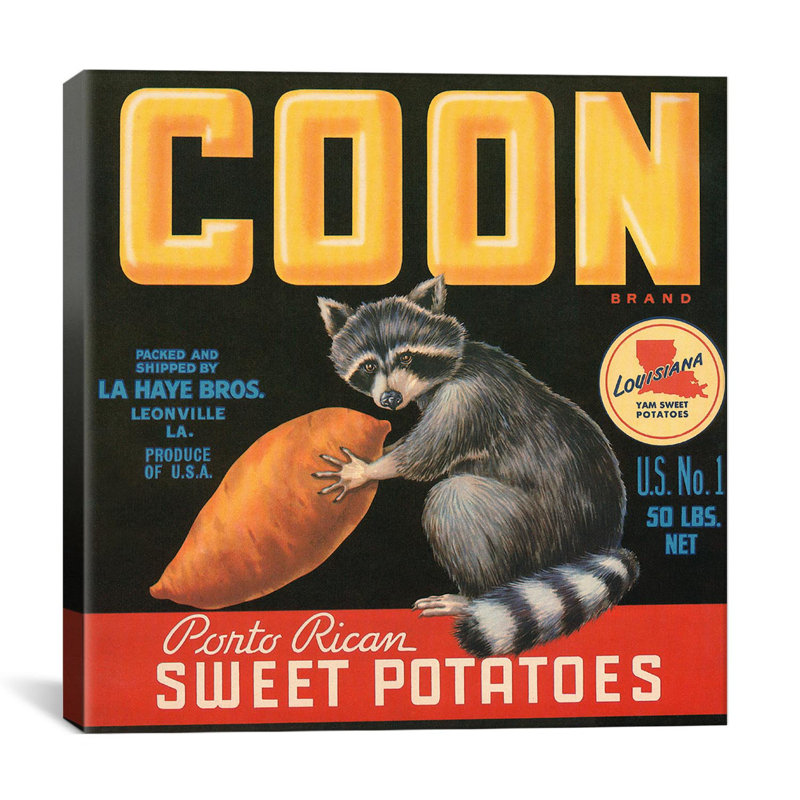 « coonst patates », reproduction d’art sur toile, H 12 po x l 12 po x P 0,75 po