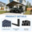 Steel Frame Canopy Shelter with Roll-Up Side Access, 20 x 20 ft, Freestanding Vehicle Cover