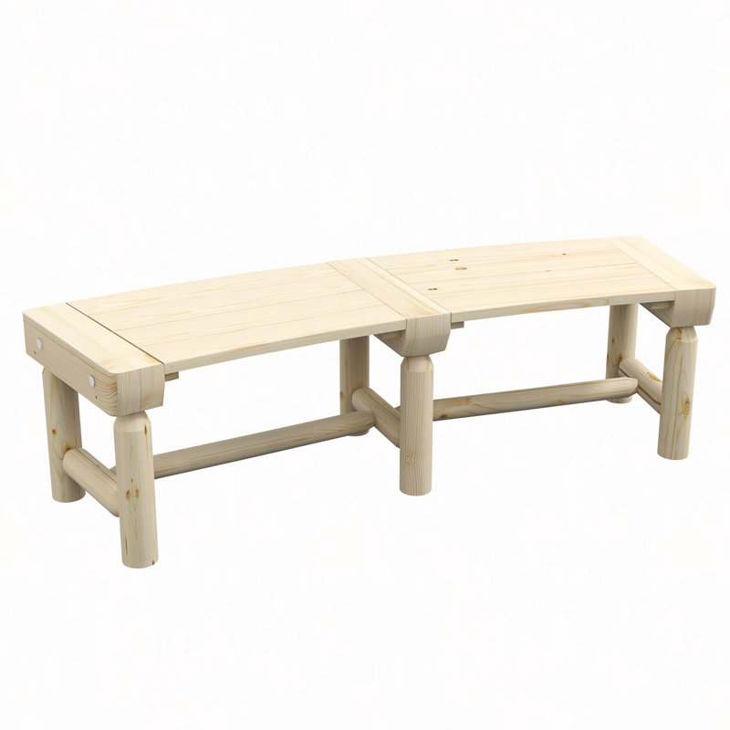 Banc de jardin en bois, banc d'arbre extérieur rond semi-circulaire, banc de parc enveloppant pour cour, patio, terrasse