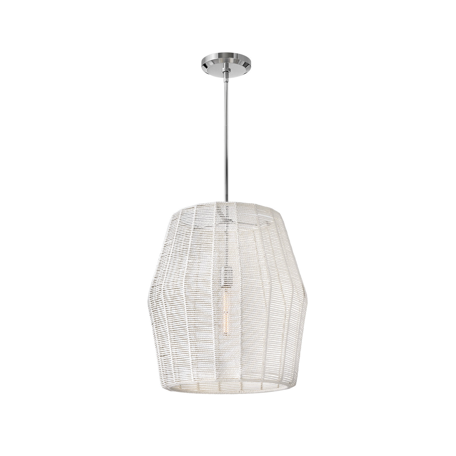 Ariza Single Light Dimmable Pendant, Polished Chrome, White