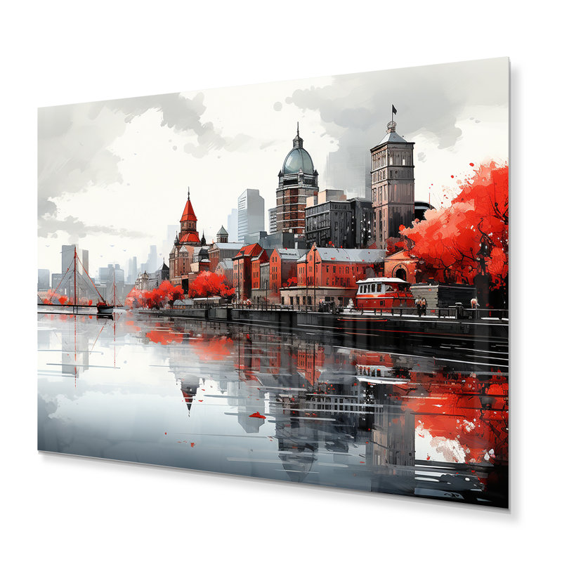 Canada Urban Reflections II - Canada, reproduction d'art sur métal, H 12 po x l 20 po x P 1 po