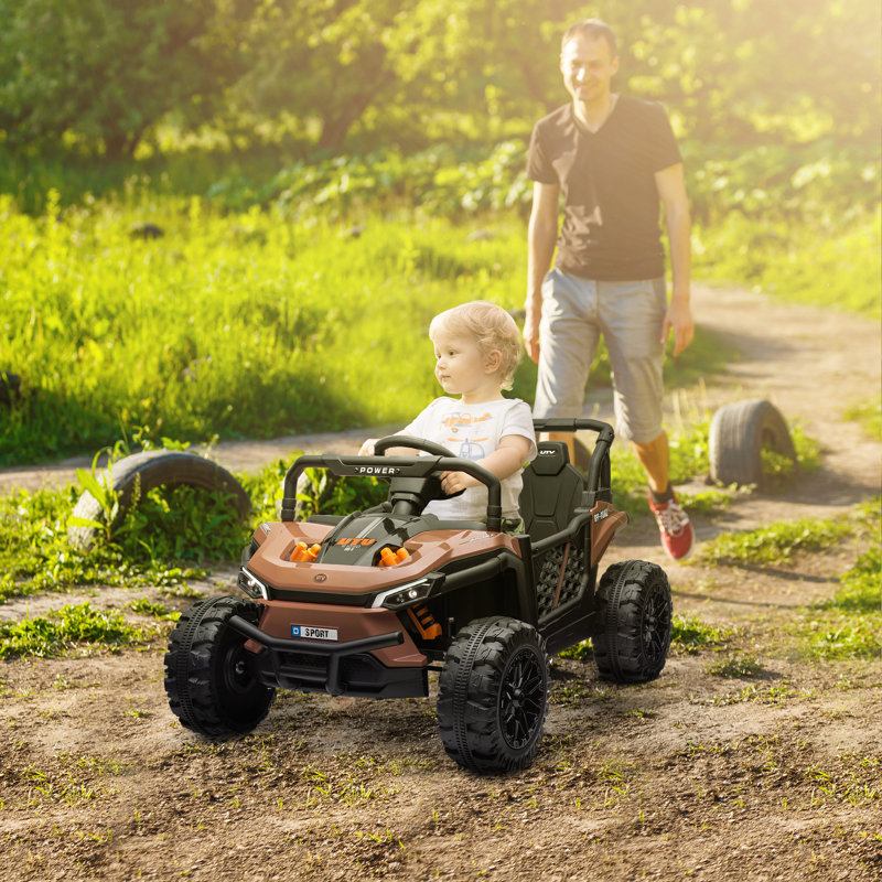 HOMCOM Battery Powered Ride On with Remote Control, Brown
