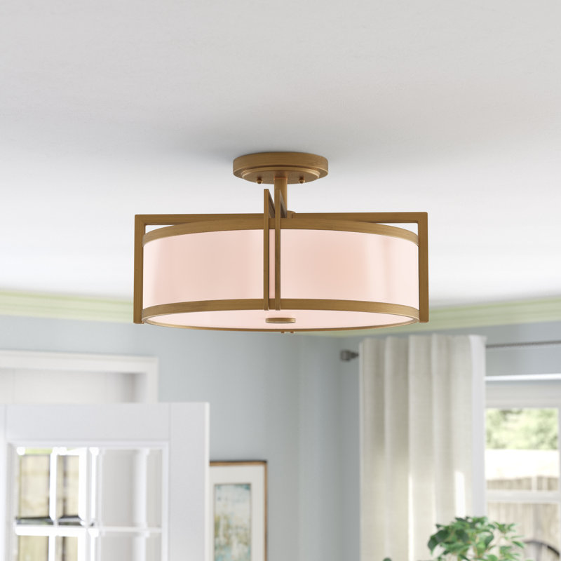Dublin Acrylic Semi Flush Mount, Gold