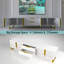 Meuble télé blanc moderne avec compartiment de rangement spacieux - Design sculpté, pieds en métal, console de salon et de chambre à coucher blanche, caractéristique du design, suffisante