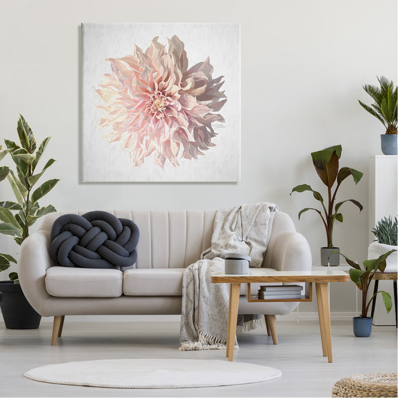 Abstrait, fleur de dahlia, pétales de soleil roses, art mural sur toile par Michele Norman, H 36 po x l 36 po x P 1,5 po