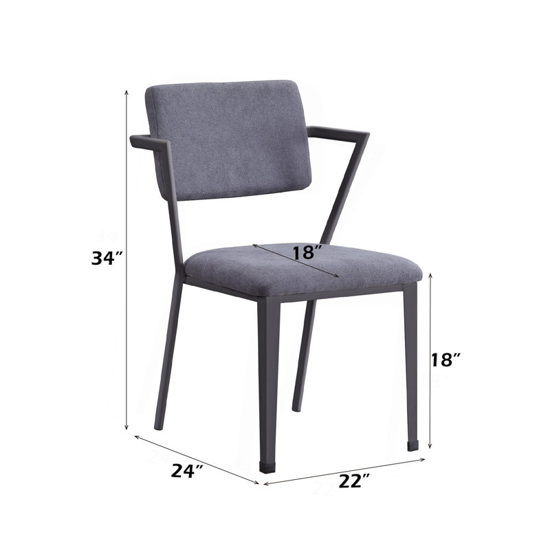 Ensemble de 2 chaises de salle à manger en tissu gris et gris anthracite Cargo