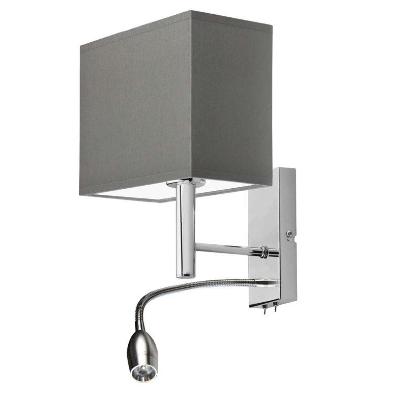 Audreauna Wall Sconce, Grey, Chrome