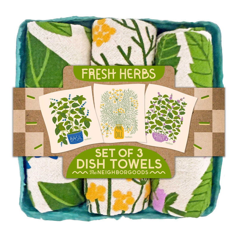 Fresh Herbs - Dish Towel - Set of 3