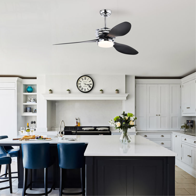52'' ABS Blades Ceiling Fan With Lights And Remote