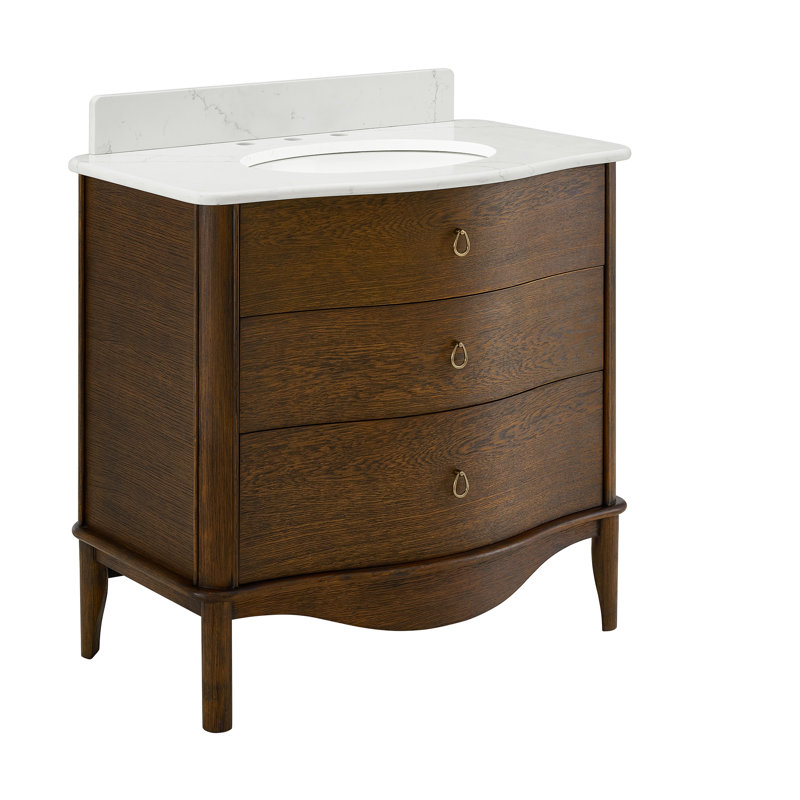 Meuble-lavabo Emmy Pinehurst, H 34 po x l 36 po x P 22,75 po, Chêne brun rehaussé