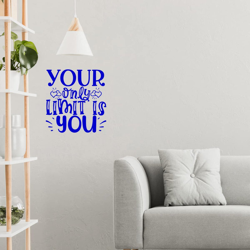 Adhésif décoratif «Your Only Limit is You», H 13 po x l 13 po, Bleu