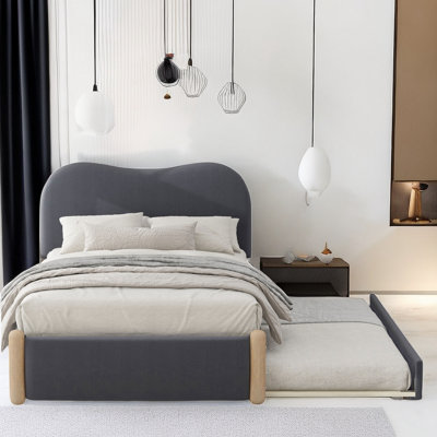 Twin Solid Wood Platform Bed with Trundle