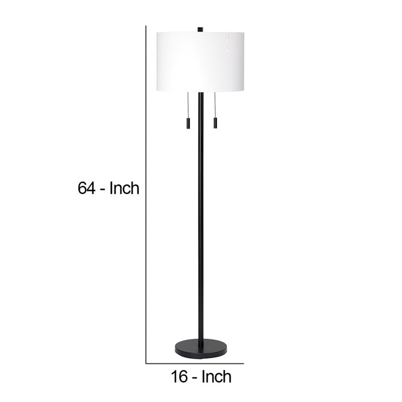 Lampe sur pied 64 "Sarahanne, Noir