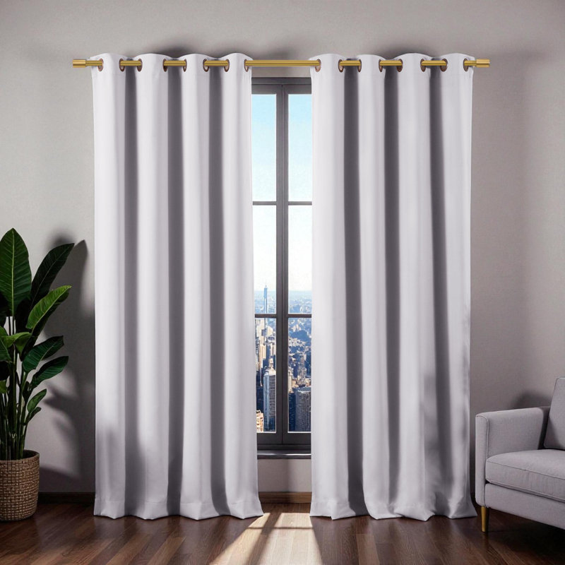 Tringle à rideaux simple ajustable 1 po Salut, Doré, 66" - 120"