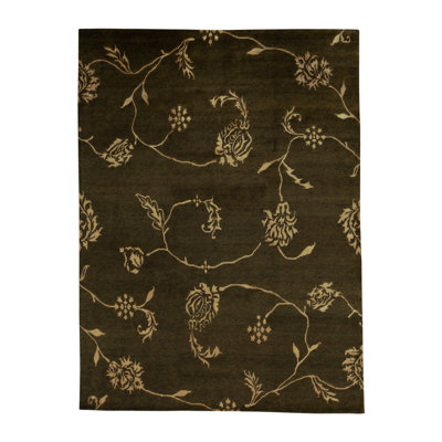 Tapis brun de haute qualité noué à la main