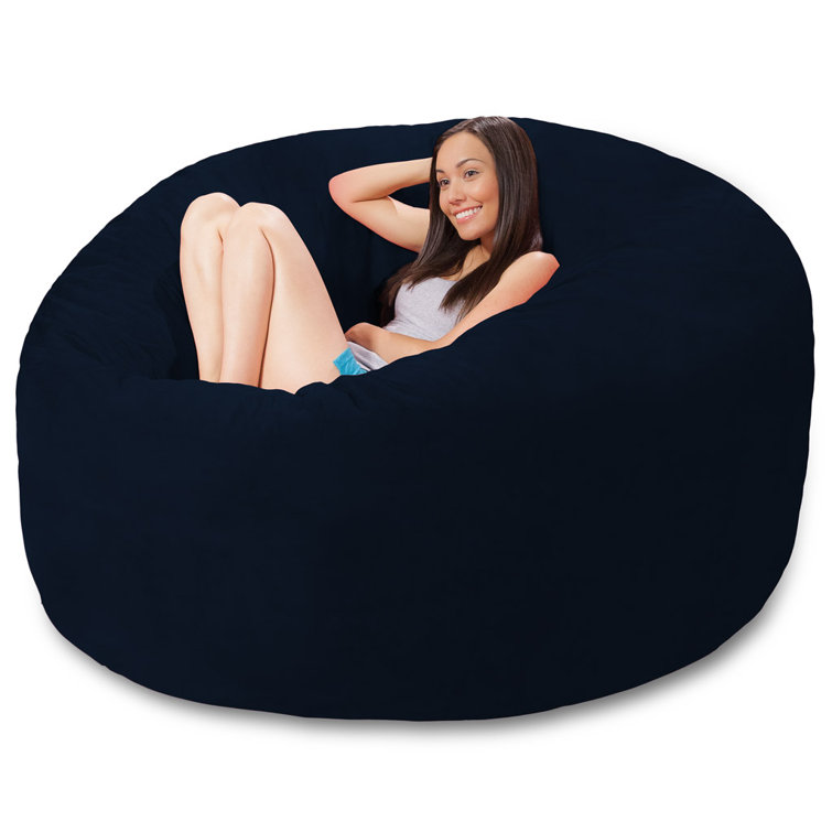 Bean Bag Chair - Shredded Memory Foam Filled Round Furniture Bean Bag Chair with Removable and Machine Washable Cover - Breton Bean Bag Sofa Lounger with Soft Micro Fiber Cover - Multiple Colors, Multiple Sizes and Fabrics