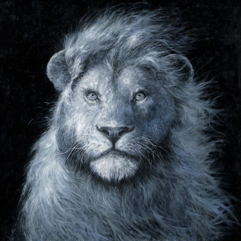 «Seasoned King Lion» - peinture sur toile tendue, H 40 po x l 40 po x P 1,5 po