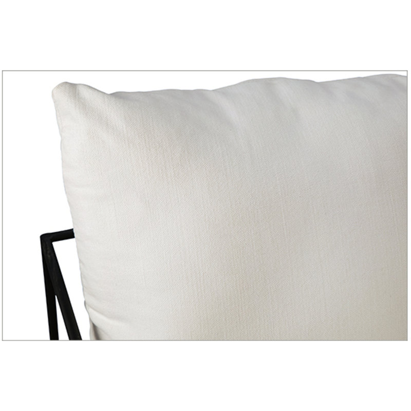 Inska Black Iron Hammock Style Occasional Chair, 33" H x 28" W x 30" D, White Natural