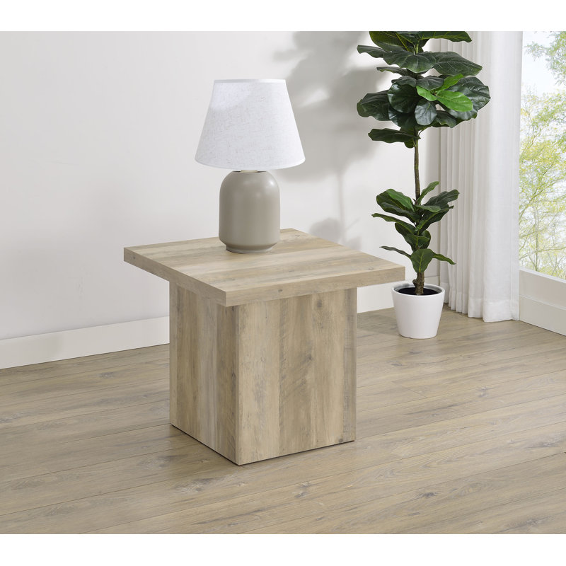 Table de bout carrée Varani, Pin patiné