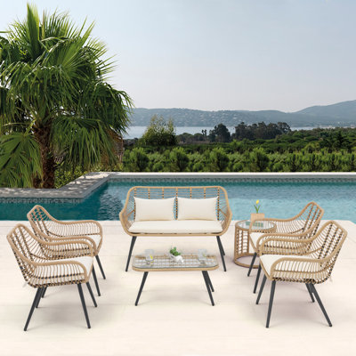 Cuesta Rattan Sofa Seating Group with Cushions