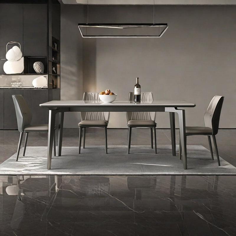 Home modern rectangular dining table and chairs, 29.5"H x 55.1"L x 31.4"W