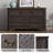 Coghiel 7 Drawer 54" W Farmhouse Wooden Double Dresser, Brown-105513582