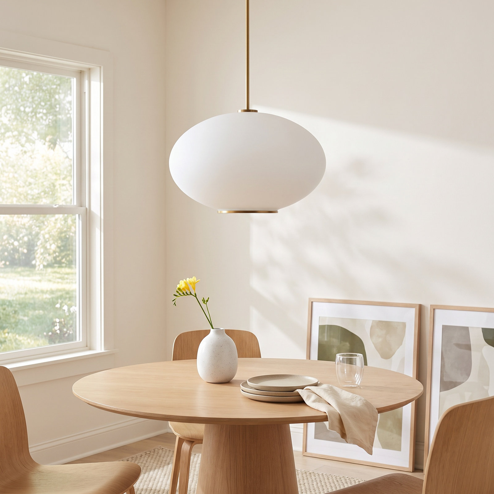 Illusion Single Light Glass Dimmable LED Pendant, Aged Brass, 2700