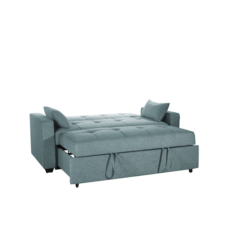 Sealy Muskoka Queen Pop-Up Convertible with USB Port in with Solid Wood Legs in Espresso, Green