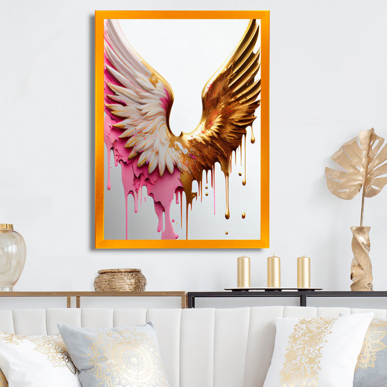 House of Hampton® Dusty Pink Angel Wings On Canvas Print