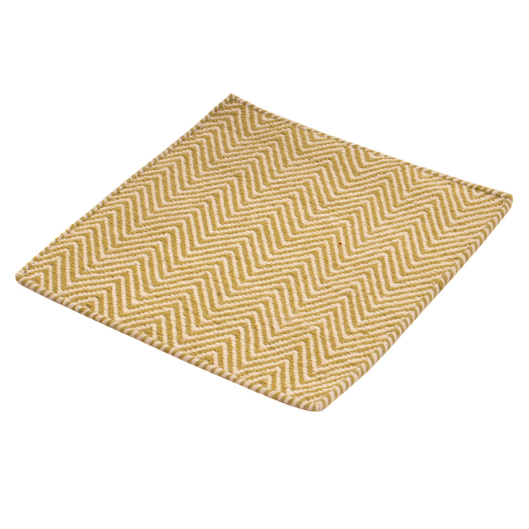 Handgewebter Teppich Janaia aus Wolle in Beige