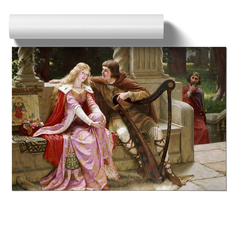 Tristan and Isolde by Edmund Leighton - Frameless Print, 30cm H x 42cm W x 0.1cm D