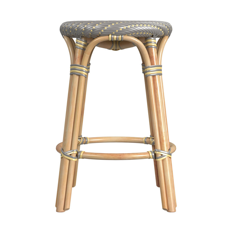 Tabouret de bar et de comptoir en rotin tissé à la main Alastair, Tabouret de comptoir (siège d'une hauteur de 24 p