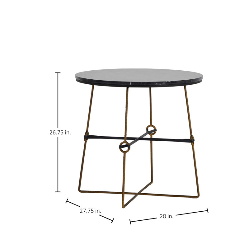 Stefan 100% Marble Frame End Table