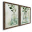 «Eucalyptus Branch Still Life I», ensemble de 2 peintures sur toile encadrées-378258459-378258432