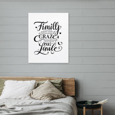 «Whimsical Family Motto», art mural encadré en bois, l 16 x L 20