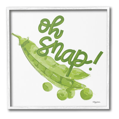 Oh Snap with Peas Framed Giclee Art by Molly Mattin