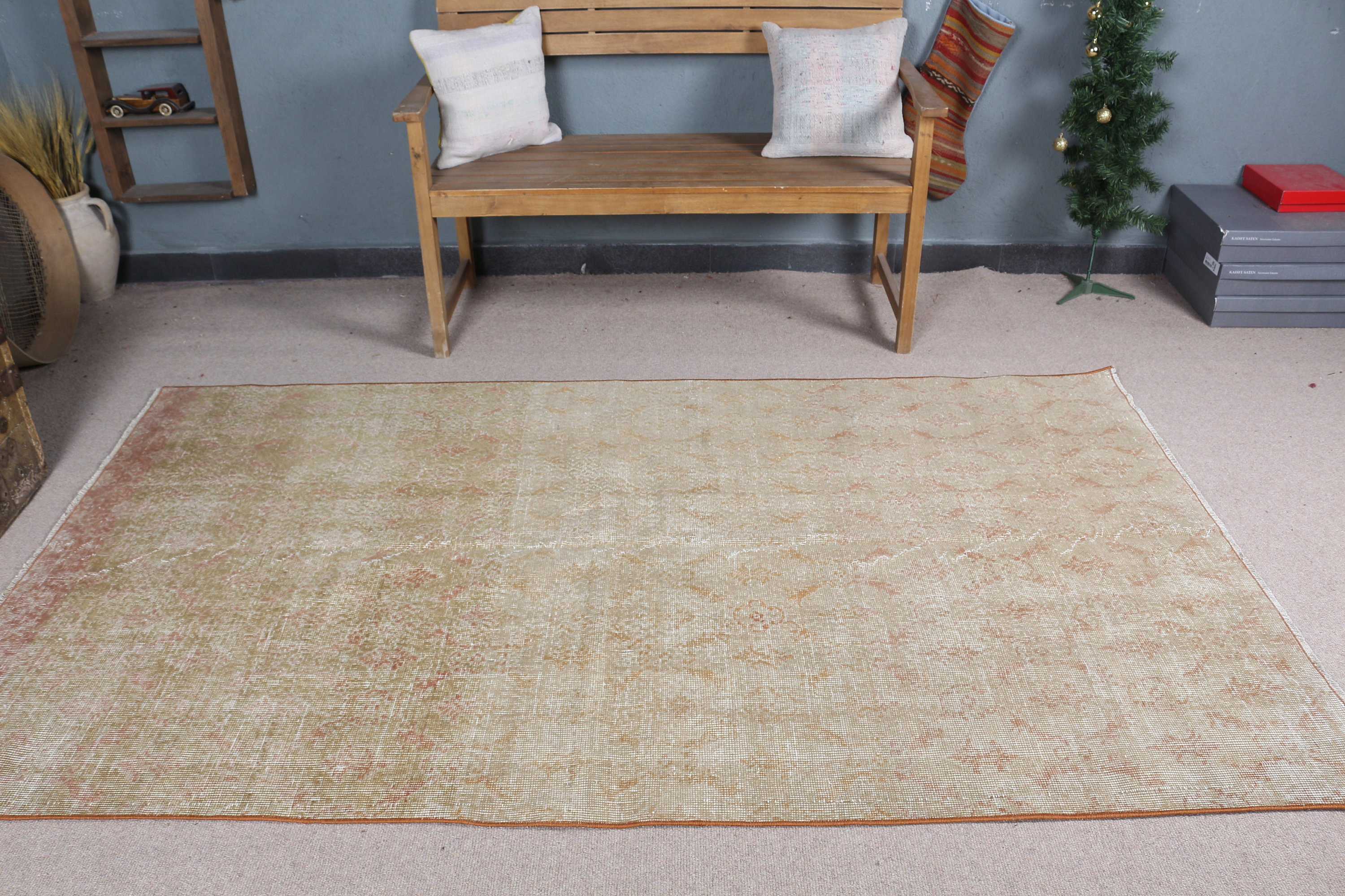 Bungalow Rose Handwoven Turkish Rug in Neutral Tones Featuring Subtle ...