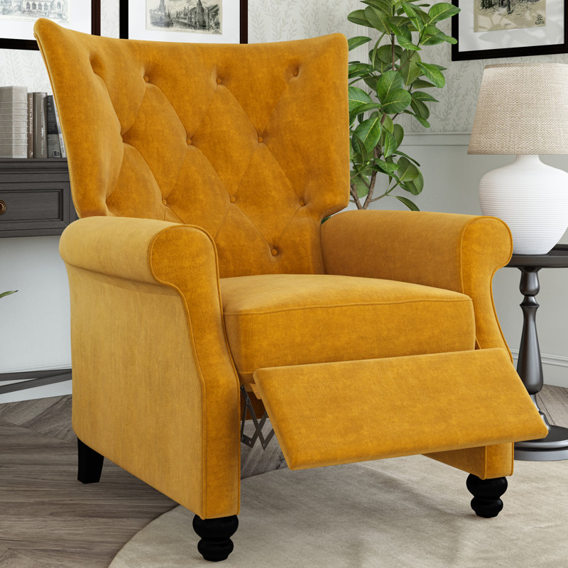 Knutsen Recliner, Mustard Gold Polyester