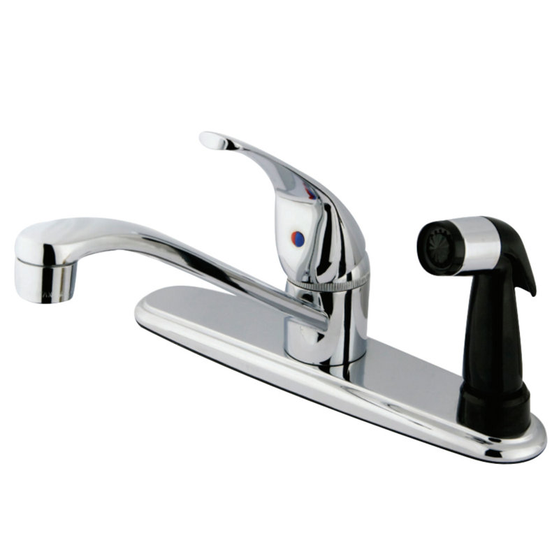Kingston Brass Chatham One-Handle 3-Hole 8" Centerset Kitchen Faucet with Side Sprayer