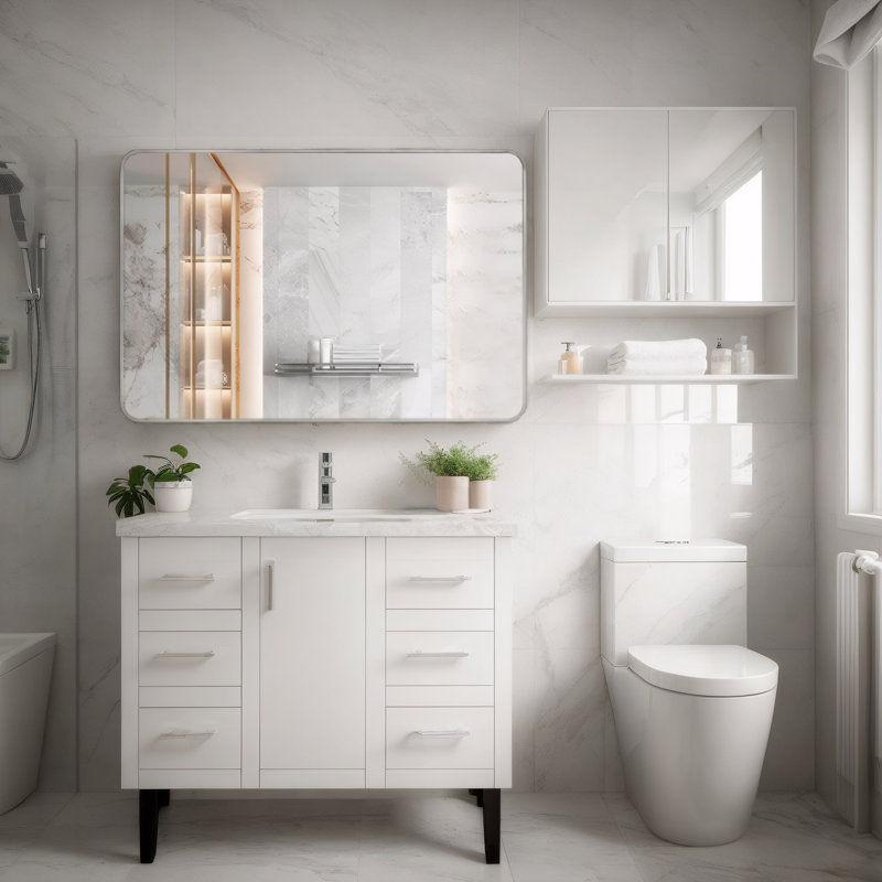 Miroir de salle de bain mural 30x40, Argent argent