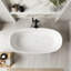 Baignoire de trempage autoportante 67 po en résine solide avec trop-plein, drain escamotable, 67 po, blanc