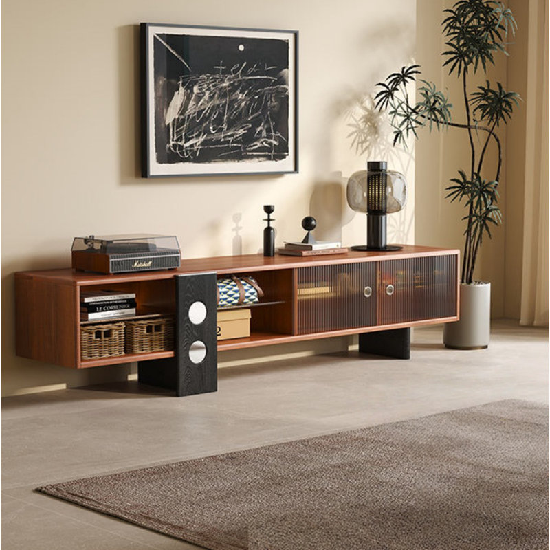 Meuble télé rétro brun, H 18,9 po x L 78,74 po x l 15,75 po