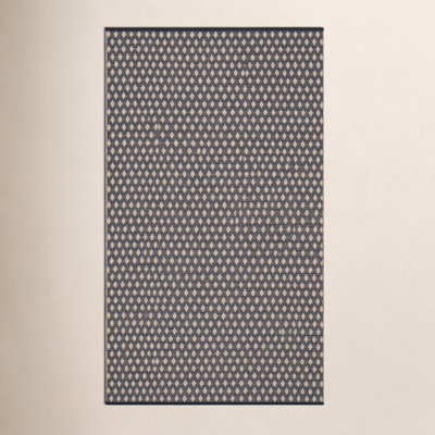 Dainty Diamond Navy/Ivory Handwoven Cotton Rug
