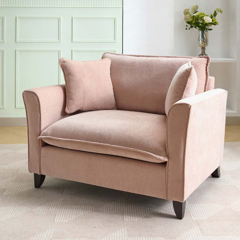 Fauteuil surdimensionné en chenille 46,9 po, Rose