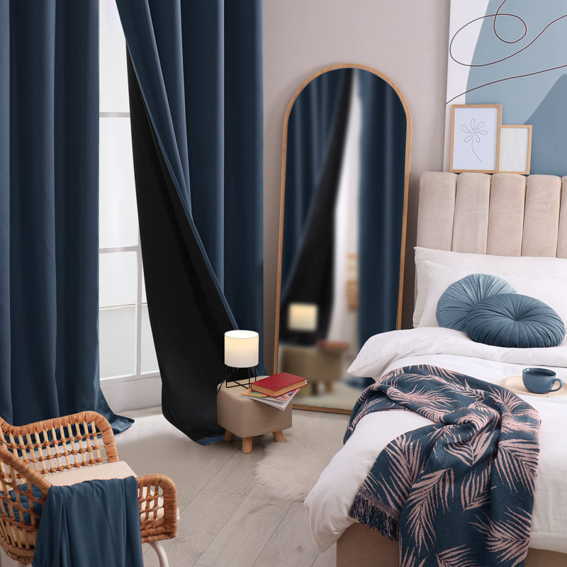 Deconovo 100% Blackout Grommet Curtain Panels with Liner, Thermal Insulated Room Darkening Curtains (Set of 2), 52" W x 72" L
