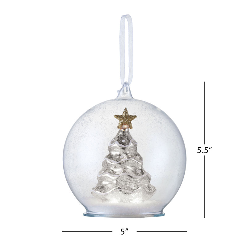 Ornement en forme de globe 5,5 po, Argent